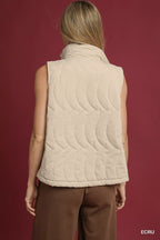 Umgee Womens Vest Cream Quilted Floral Embroidered Outwear 55152eed-587b-43da-8b48-b1304418b066-Max-Origin Trendsi