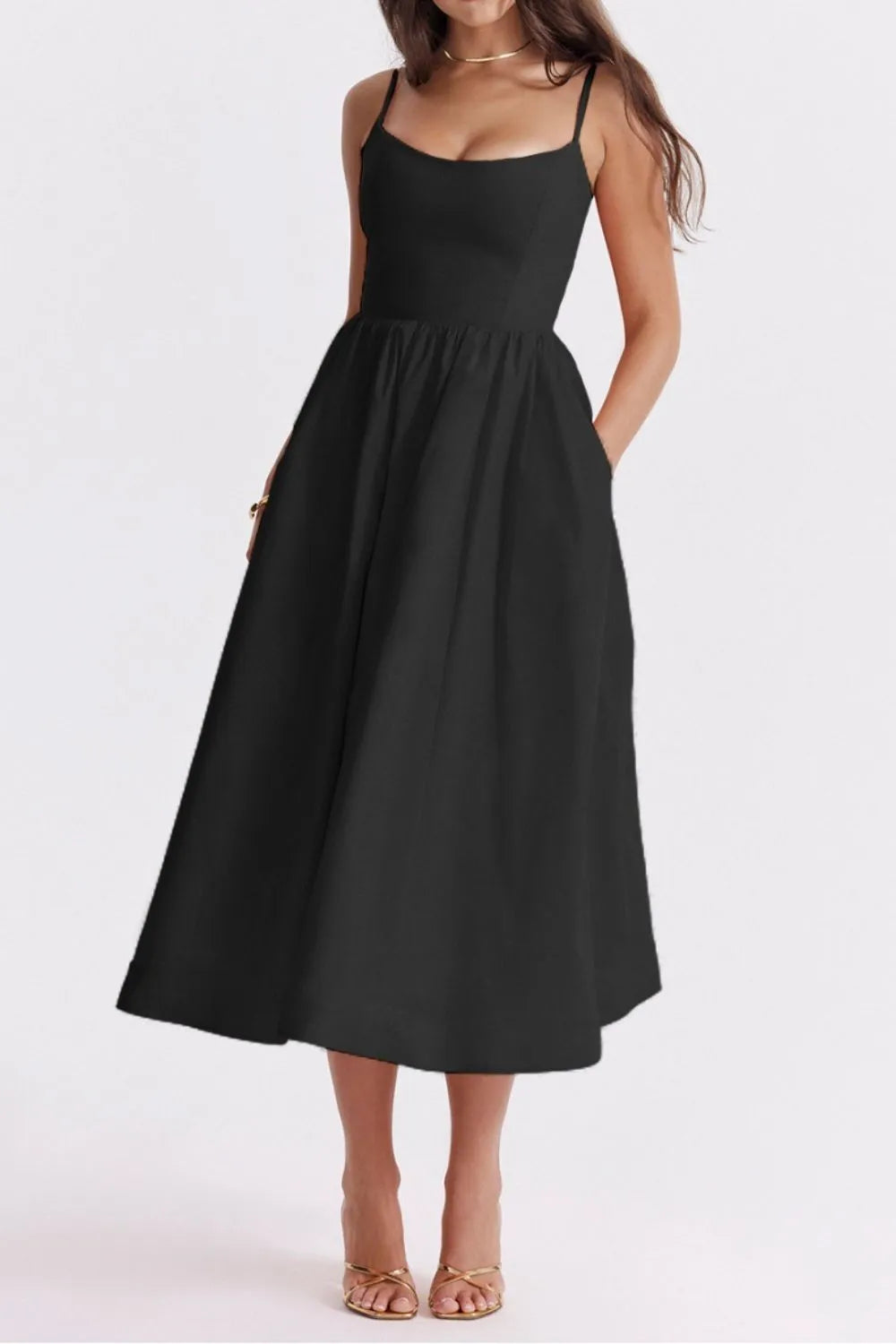 Floral Midi Dress Spaghetti Strap Ruched Zipper High Waisted 557702cd-8593-4776-b6b9-ceaadf576f98-Max-Origin Trendsi