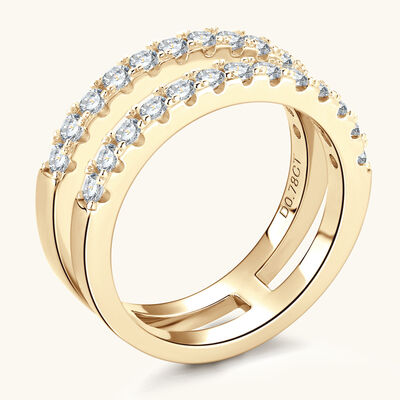 Double Layered Ring Moissanite Stone 925 Sterling Silver 18K gold-plated Jewelry Gold 55973a51-5e04-4e9f-a314-fe2e3ac46f6d-Min Trendsi