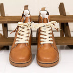 Women's Ankle Boots Pu Leather Round Toe Platform Low Heels Shoes Terracotta 55e62c025b80444da713eadcea7625a9-Max-Origin Trendsi