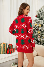 Christmas Tree Sweater Dress Women Round Neck Soft Acrylic Holiday Dress 56000bd3-3368-4b27-a97f-64518025a49e-Max Trendsi