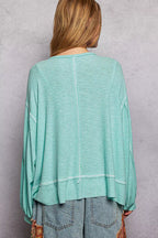 POL Round Neck Long Sleeve Exposed Seam Top with Chest Pocket 5616d8dc-71e1-4298-bfe9-de4ba0c6eeb4-Max-Origin Trendsi