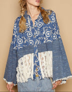 POL Women Shirt Floral Blue Lace Hem Embroidered Long Sleeve Embroidered 562a97ae-0f4c-46ad-8a00-6bea8588616f-Max Trendsi
