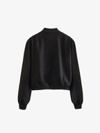 Leopard Cropped Women Jacket Baseball Collar Pocketed Snap Long Sleeve 56477d62-fb3d-4738-917f-295285299522-Max Trendsi