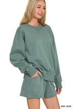 Zenana Women's Activewear Set Fleece Long Sleeve Sweatshirts & Shorts 2 Pcs 564a874e62684490bdf24141d7c9c940-Max-Origin Trendsi