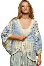POL Crochet Cardigan Sky Multi Open Front with Scalloped Edge SKY MULTI One Size 569bafa6-9952-407f-88ce-ae2e2fd181bb-Max-Origin Trendsi