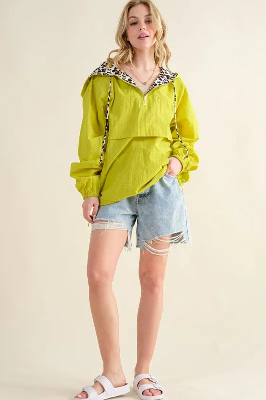 And The Why Windbreaker Leopard Print Hoodie Zipper Up Pocket Long Sleeve LIME 56c8caa343954678bdae8fc3e9ce79c5-Max-Origin Trendsi