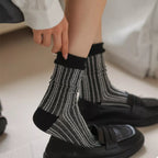 Women's Crew Socks Cotton Two-Tone Knit 574f250e-3026-4ce5-a4dd-336b216652ea-Max-Origin Trendsi