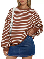 Women's Sweatshirt Striped Round Neck Oversized Casual Pullover 5755aa58d4cc4f3ca09312b455ffc17b-Max-Origin Trendsi