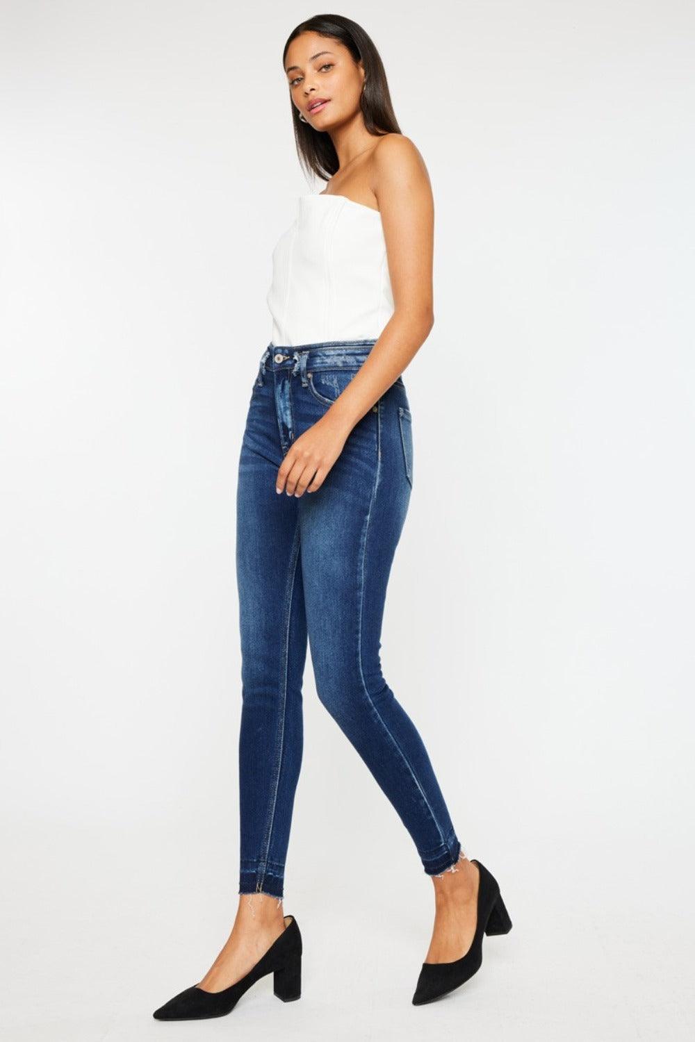 Kancan US Skinny Jeans High Rise Ankle Washed Raw Hem Denim Pants 57577477-c2da-4d2d-9805-dc30868ae499-Max Trendsi