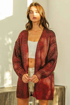 BiBi Metallic Knit V-neck Open Sweater Cardigan