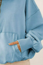 BiBi Womens Fleece Hoodie Light Blue Stitch Detailed Elastic Hem Half Zip 576d68ba-d33e-4b2a-a7e7-611d5426f75f-Max-Origin Trendsi