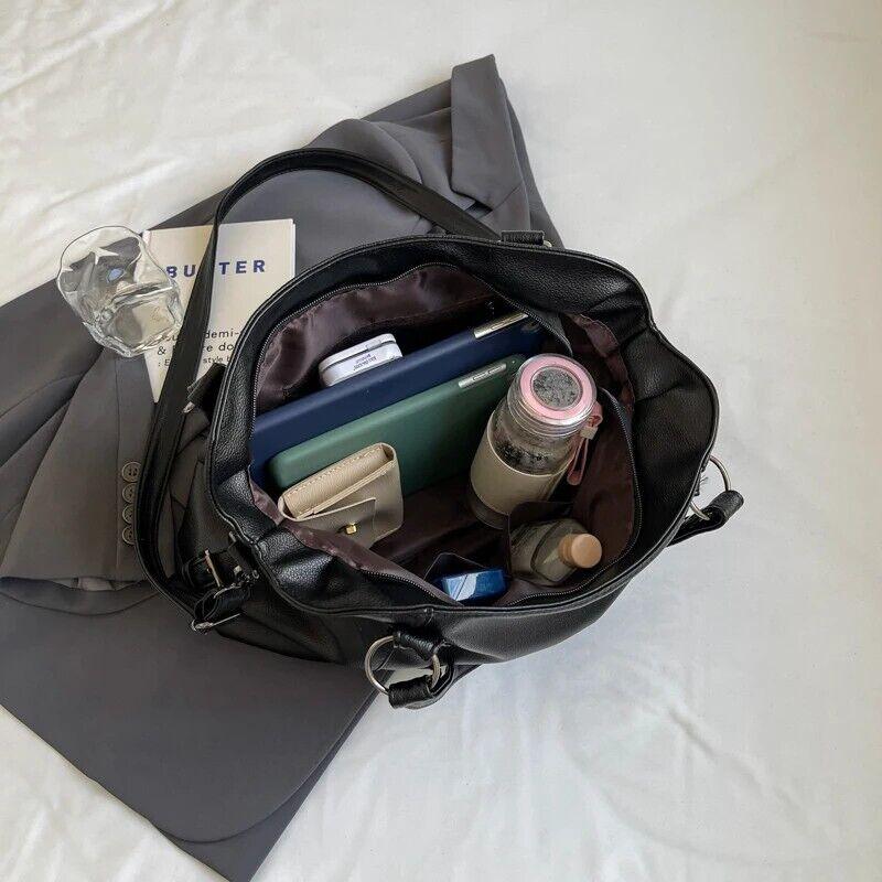 Large Leather Handbags Women Zipper Soft Double Handles Outer Pocket Crossbody 57_03381cdd-507c-486e-92e0-ec9998e60ecb STYLEINGER