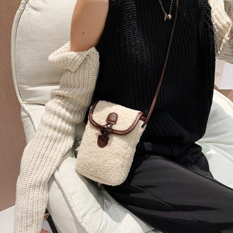 Mini Soft Lamb Down Fabric Plush Women's Toggle Flap Crossbody Phone Purses 57_0709201e-1e02-454e-ad6c-3c97f69083d5 STYLEINGER