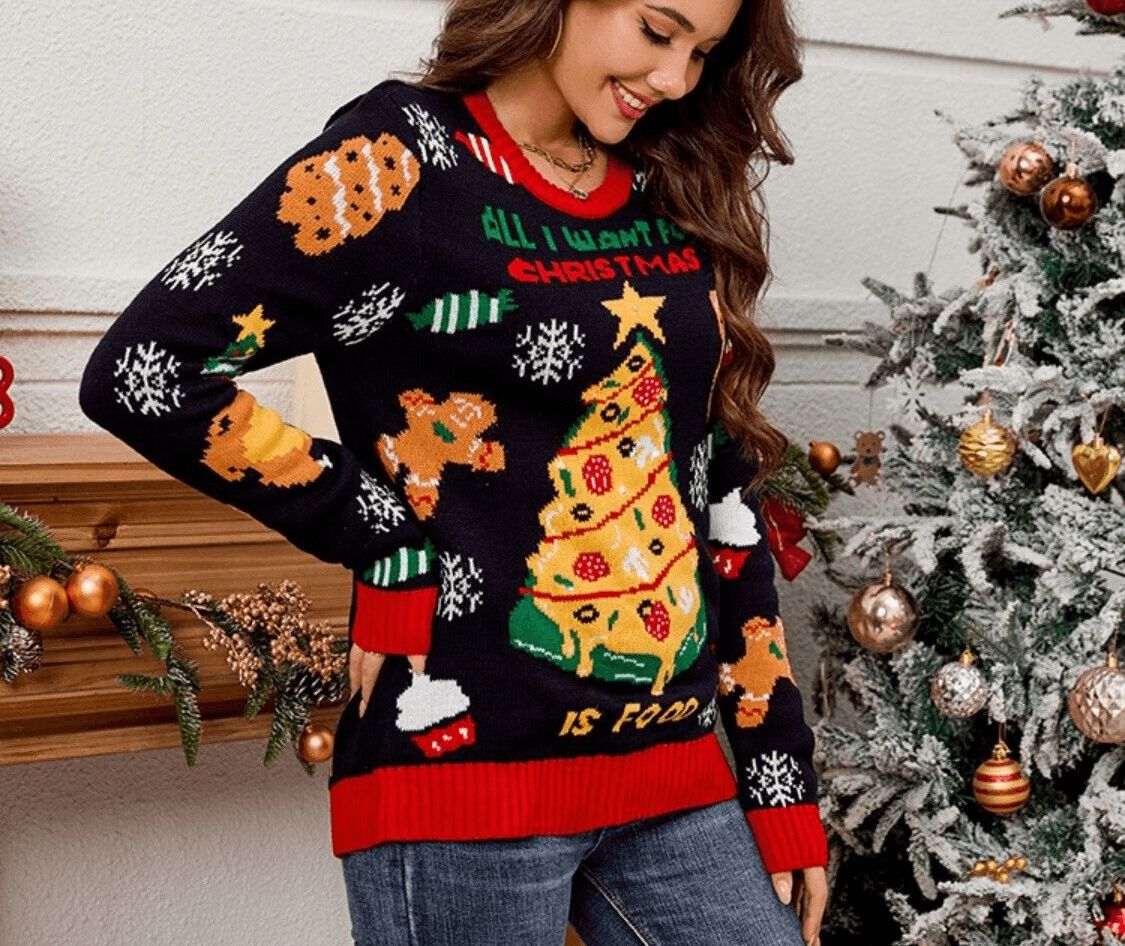 Women Sweater Christmas Tree Element Colorful Round Neck Long Sleeve Pullover 57_0ae222f4-10e0-48ee-b4d8-a9b311928290 STYLEINGER