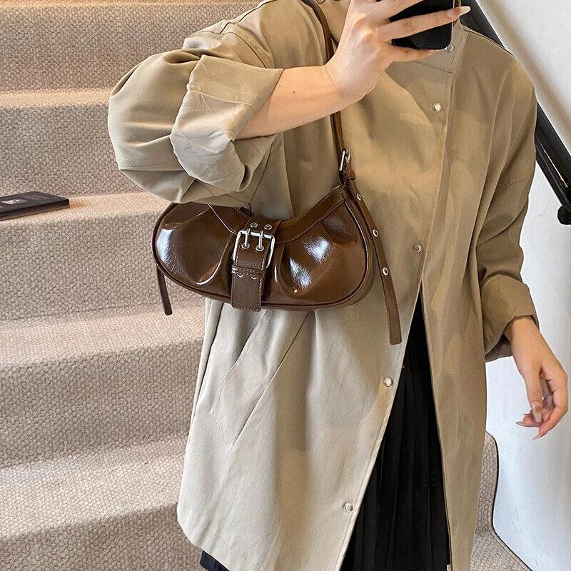 Leather Women Underarm Bag Zipper Belt Buckle Design Pleated Small Purses 57_11ce8328-d591-47c8-80be-2344b3c5fdb3 STYLEINGER