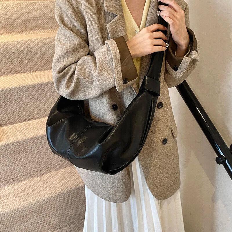 Large Hobo Bags Soft Leather Pleated Crescent Zipper Women's Crossbody Handbags 57_135b2280-81aa-4bfb-abc1-f08b448c789a STYLEINGER
