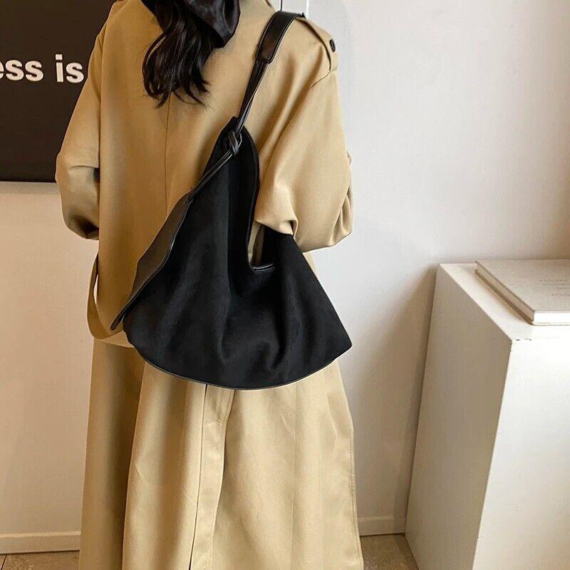 Large Nubuck Leather Hobo Bags Women Snap Soft Handbags with Mini Wallet