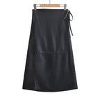 Midi Skirt Women's Faux Leather Lace-up Side A-Line High Waist Wrap Belt Tie Black 57_1bfeb724-af9b-4ce1-b4a1-de1f02e040fb STYLEINGER