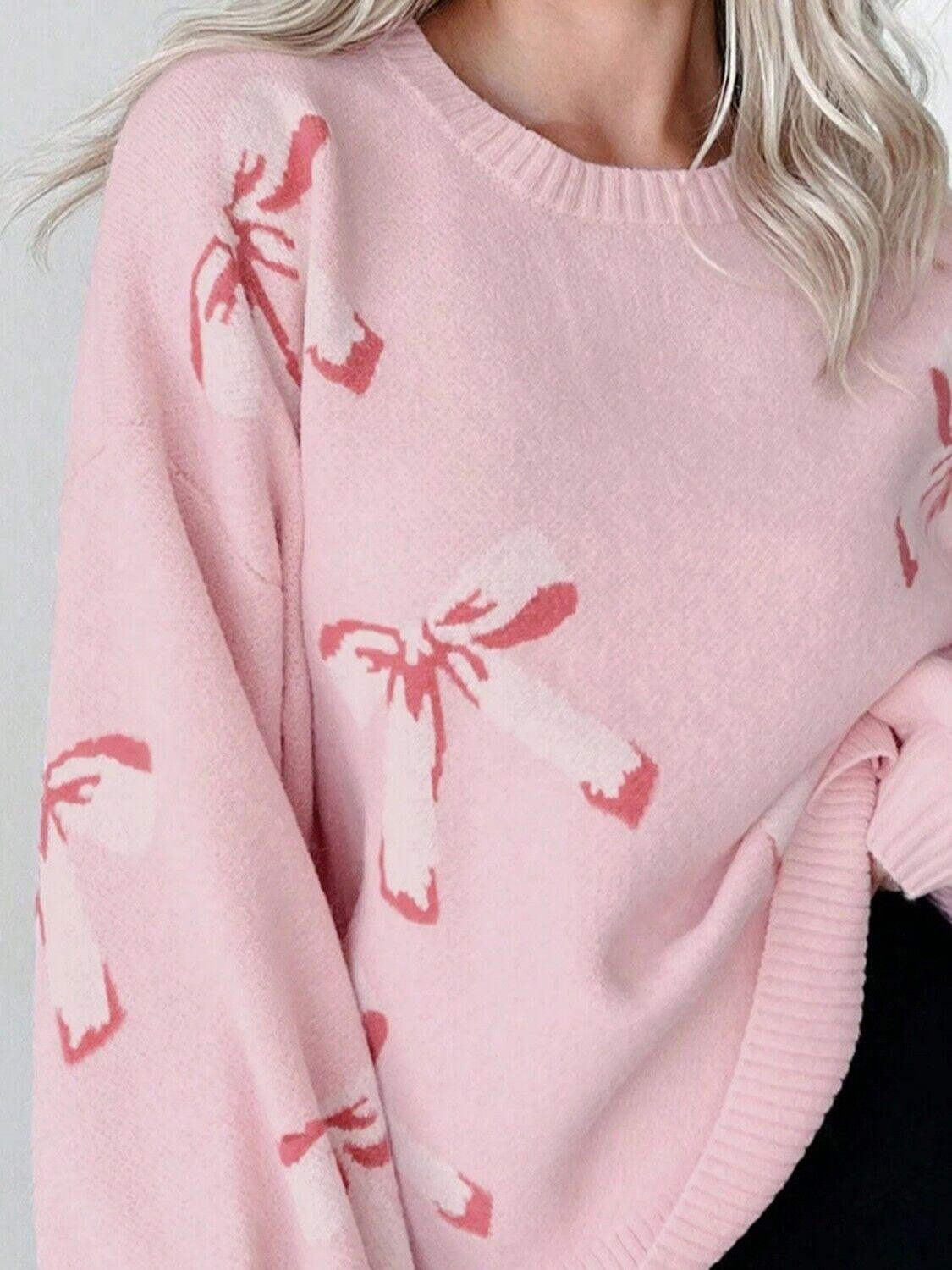 Bow Sweater Women Round Neck Long Sleeve Soft Knit Casual Oversized Pullover 57_1c473ec7-291e-4eaa-a4da-ec2fe129e0f0 STYLEINGER