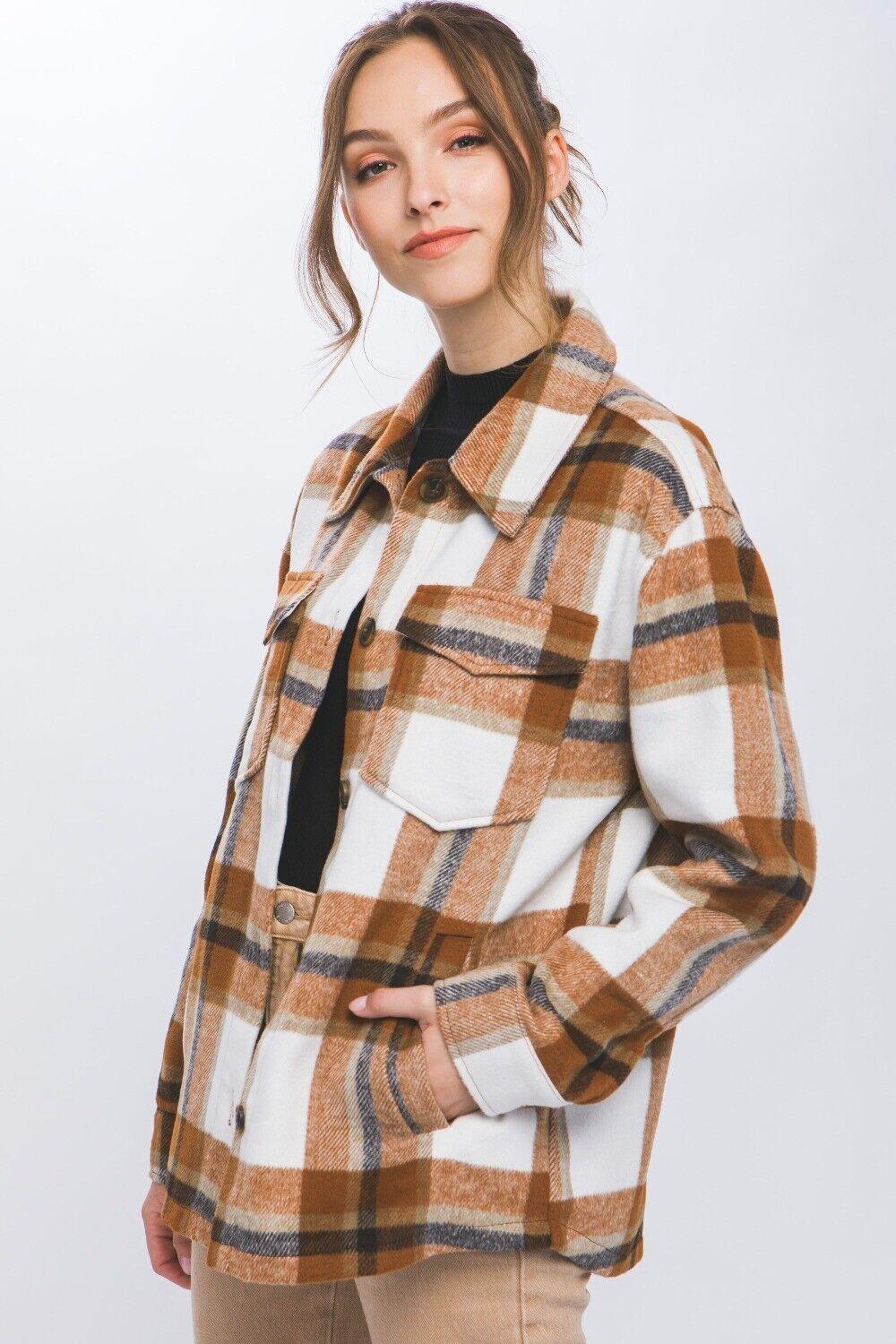Love Tree Shacket Women Plaid Button Up Long Sleeve Pocketed Jacket Outwear 57_1cad663d-207d-4603-b771-129766bb4e85 STYLEINGER