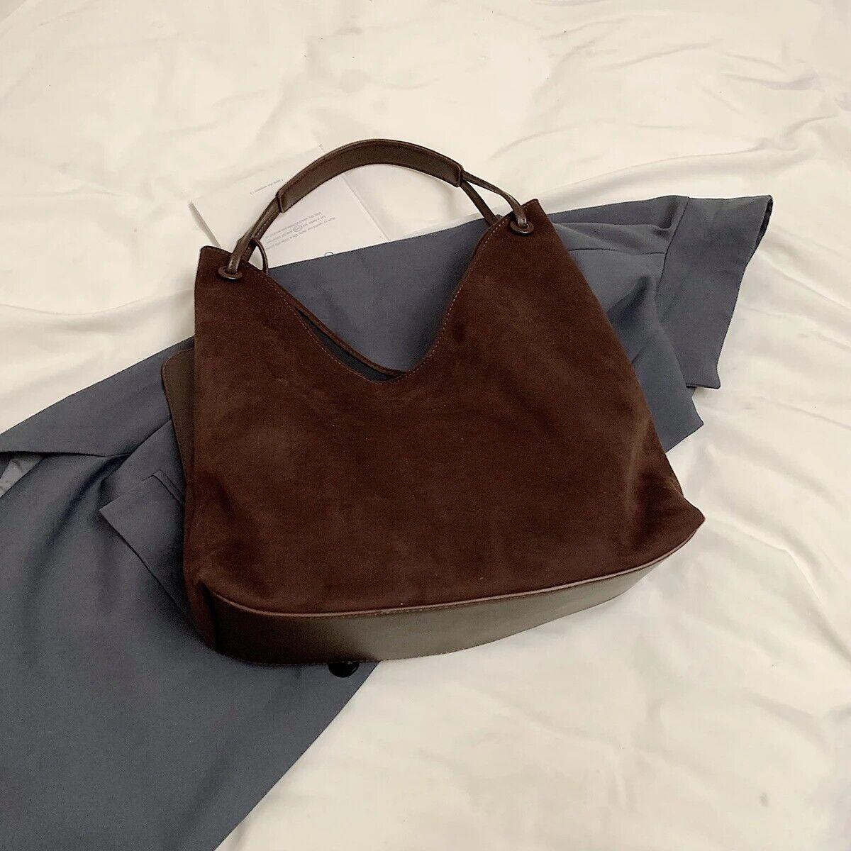 Large Nubuck Leather Hobo Bags Women Snap Soft Handbags with Mini Wallet
