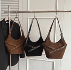 Large Faux Suede Soft Handbags Women's Belt Buckle Style Shoulder Bag Handbags 57_1e81ec0b-82a7-4480-a8cc-14cdc67f1507 STYLEINGER