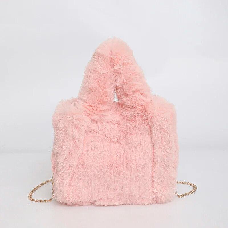 Faux Fur Handbags Women's Small Chain Strap Snap Double Handles Square Crossbody Pink 57_1f5eac3e-ec6f-4367-ac18-7a6d7229c0d9 STYLEINGER