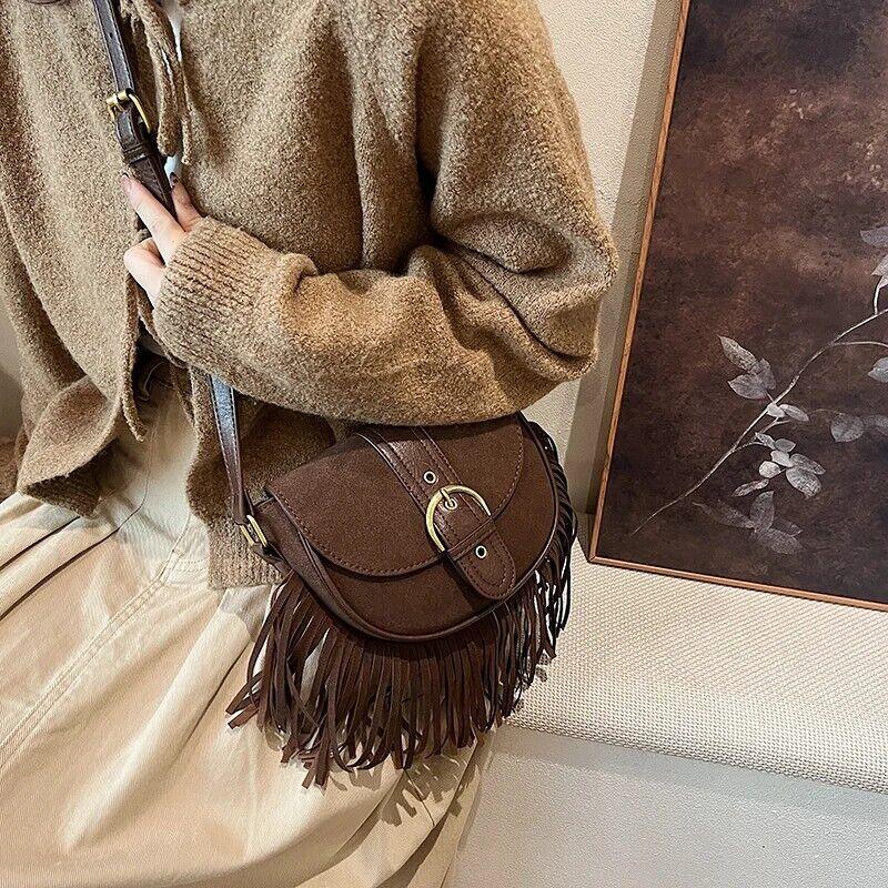 Mini Tassel Saddle Bags Nubuck Leather Flap Belt Buckle Style Women's Crossbody 57_1f9ae373-c148-46a8-80e9-d1fd5ebd5f03 STYLEINGER