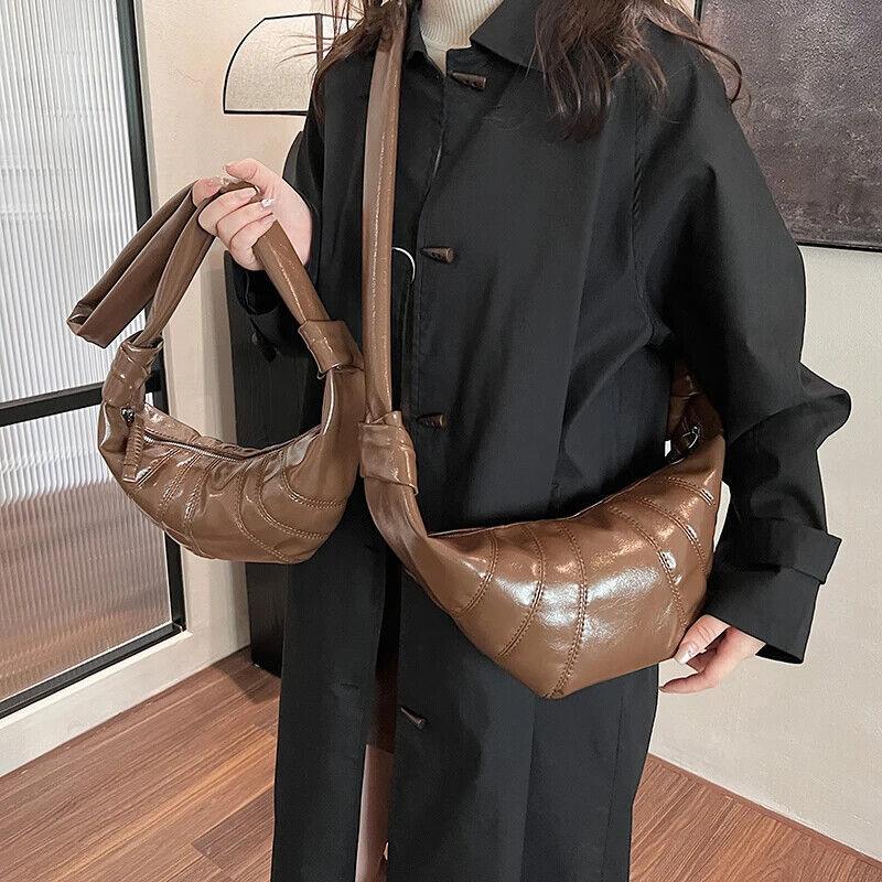 Large Hobo Bags Glazed Soft Leather Crescent Zipper Small Zip Women's Purses 57_206145a8-36ad-47d5-b76b-9165fda1c4fd STYLEINGER