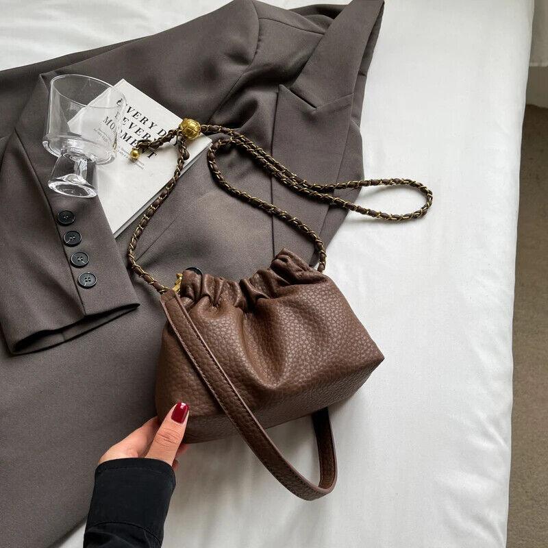 Mini Bucket Drawstring Bags Chain Strap Tassel Women's Soft Leather Crossbody 57_2188b5ed-a044-4329-ad30-a002b2f4e6e0 STYLEINGER