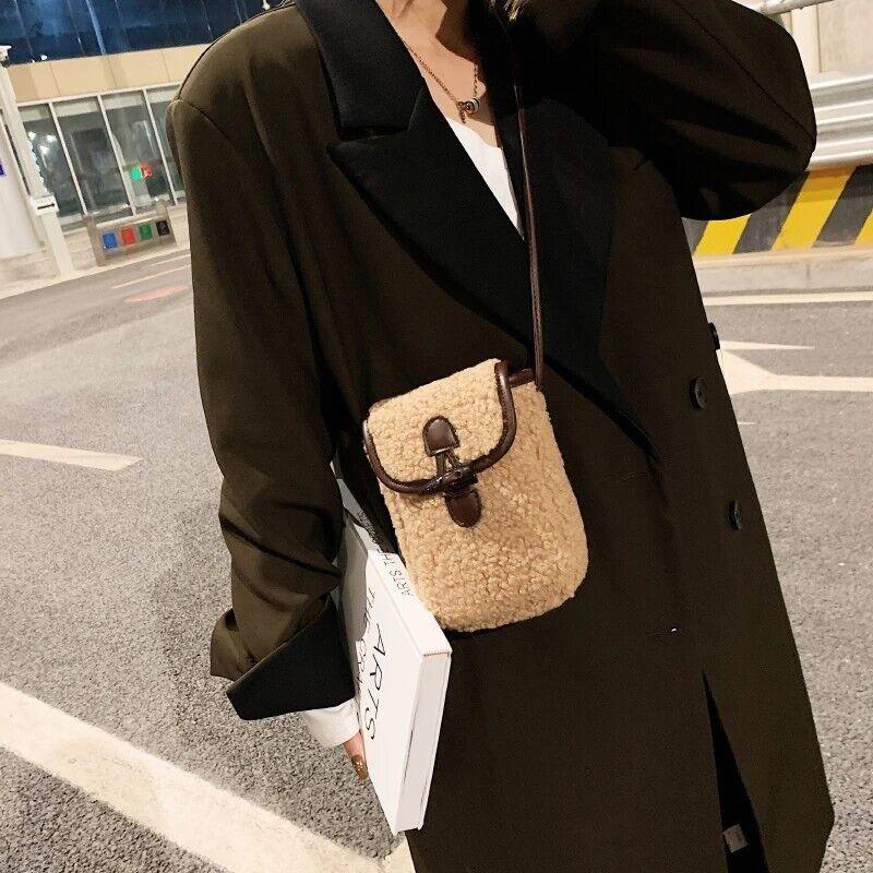Mini Soft Lamb Down Fabric Plush Women's Toggle Flap Crossbody Phone Purses 57_24fd1d7f-467c-4137-af34-32ee6784e95e STYLEINGER