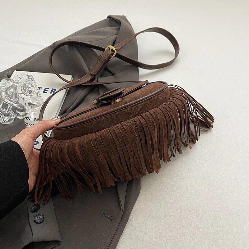 Mini Tassel Saddle Bags Nubuck Leather Flap Belt Buckle Style Women's Crossbody 57_252182f5-18f4-49b2-bd04-c7824a9c80d9 STYLEINGER