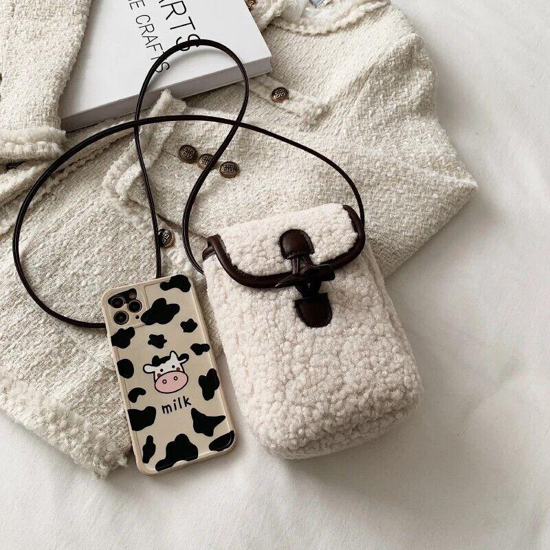 Mini Soft Lamb Down Fabric Plush Women's Toggle Flap Crossbody Phone Purses 57_26eaae8b-db25-4088-bf8b-93c39662d278 STYLEINGER