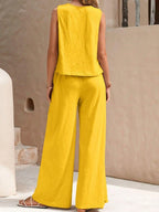 Outfit Set 2 Pcs Women's Round Neck Sleeveless Top and Wide Leg Pants Set 57_2825625f-63df-4513-ae20-ab08958d1ee7 STYLEINGER