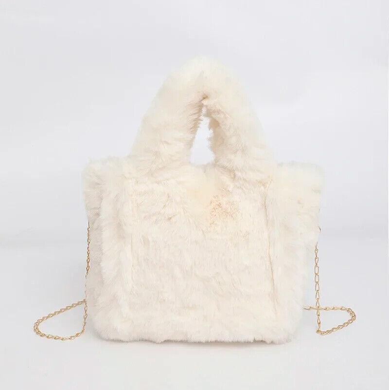 Faux Fur Handbags Women's Small Chain Strap Snap Double Handles Square Crossbody Beige 57_2fbd1a35-315f-4e79-8292-ca7f9ad63b2b STYLEINGER