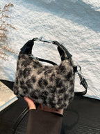 Mini Plaid Handbag Fuzzy Polyester Lock Handle Zipper Crossbody 57_31297155-f74a-47ca-9f62-55780832fe5b STYLEINGER