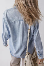 Denim Top Women Pocketed Collared Neck Cotton Long Sleeve Casual Shirt 57_35d81bd8-9e6c-4525-8f36-12014b10e940 STYLEINGER