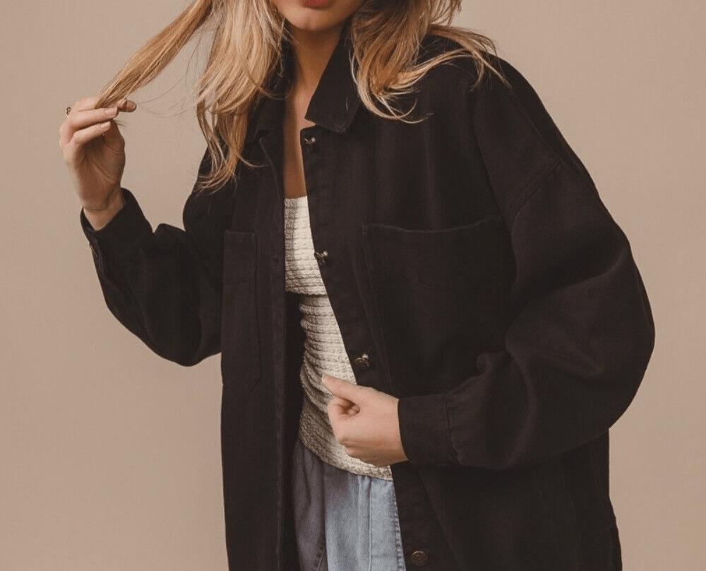 BiBi Jacket 100% Cotton Women Button Up Washed USA Stock with Pockets 57_3fd13953-e197-4d83-81dd-abe5fa019470 STYLEINGER