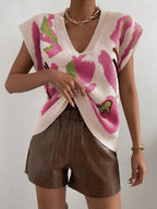 Women Sweater Vest Color Block V-Neck Knit Sleeveless Oversized Knitwear Top 57_40ea1abd-87e8-4a82-aecb-afd38d6542ca STYLEINGER