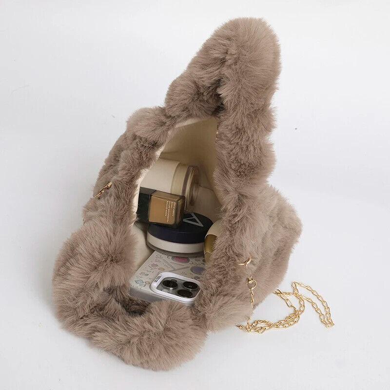 Faux Fur Handbags Women's Small Chain Strap Snap Double Handles Square Crossbody 57_41063d15-b5f2-49e9-af07-8a69bcef4eb4 STYLEINGER