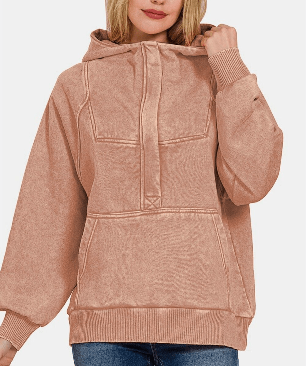 Zenana Hoodie Rusty Pink Kangaroo Pocketed Hooded Cotton Long Sleeve Sweatshirt 57_41e9e2d9-27c0-4dea-8f27-0eadc5df776d Trendsi