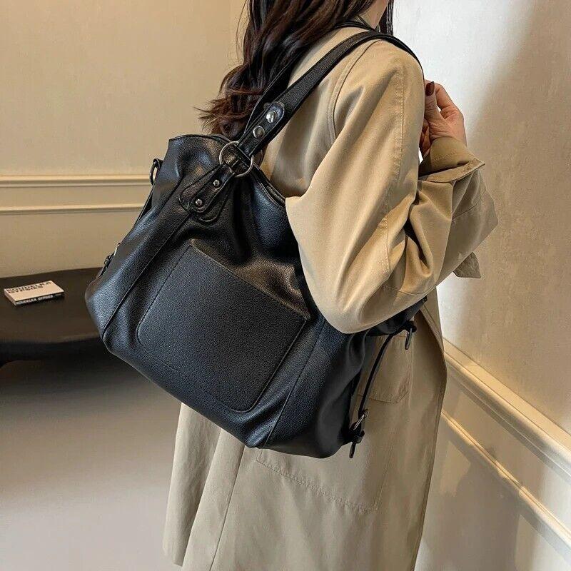 Large Leather Handbags Women Zipper Soft Double Handles Outer Pocket Crossbody 57_4592c2e4-6b2e-45c2-8887-54e947b588a9 STYLEINGER