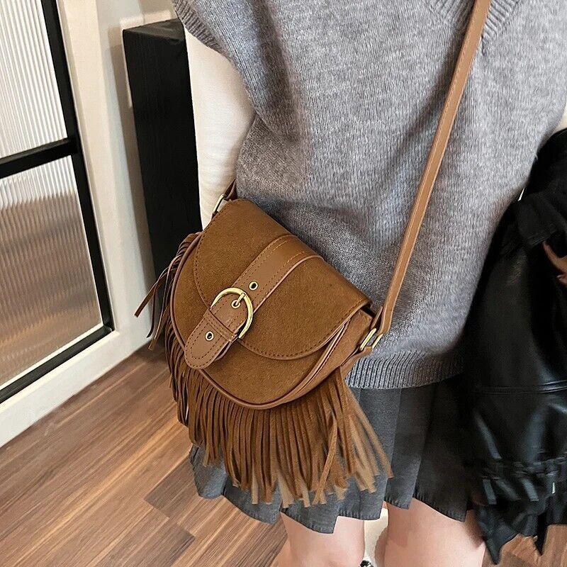 Mini Tassel Saddle Bags Nubuck Leather Flap Belt Buckle Style Women's Crossbody 57_45f0fb61-2e88-4d7c-b14d-dc6c1242a5c4 STYLEINGER