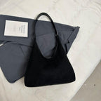 Large Faux Suede Soft Handbags Women's Adjustable Shoulder Strap Snap Handbags Black 57_492f7b2a-ac52-4151-a154-8fec0d6c0fd2 STYLEINGER