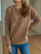 Women Pearl Beaded Sweater Geometric Pattern Round Neck Long Sleeve One Size 57_49ad0cda-b3cb-45b6-812a-cd88ee8455b8 STYLEINGER