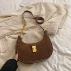 Shoulder Bags PU Leather Small Zipper Lock Style Handbags Brown 57_4aa3d019-0e22-4e91-a651-fbdef179292f STYLEINGER
