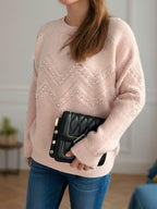 Women Pearl Beaded Sweater Geometric Pattern Round Neck Long Sleeve One Size 57_4e66a1d9-921f-401b-814e-beab2a2e47fa STYLEINGER