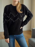 Women Pearl Beaded Sweater Geometric Pattern Round Neck Long Sleeve One Size 57_4f0f72a2-cf50-4521-9c61-343302251154 STYLEINGER