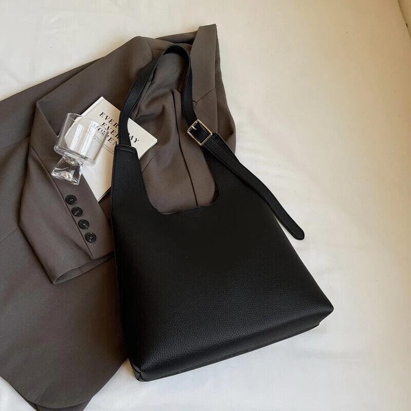 Leather Women Bucket Bags Large 2 in 1 Removable Purse Snap Handbags Purses Black 57_504920ac-5569-4fb4-88f9-c1573ff93188 STYLEINGER